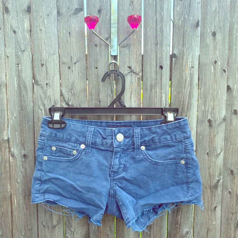 American Eagle Blue Corduroy Shorts